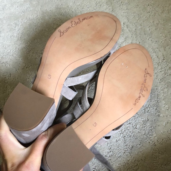 Sam Edelman Sheri Ankle Wrap Tie Suede Sandals - Picture 5 of 5